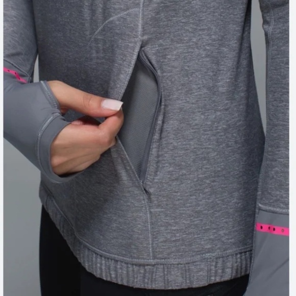 Lululemon Pace Pusher 1/2 Zip Sz 6 Heathered Slate/Slate - Picture 4 of 11